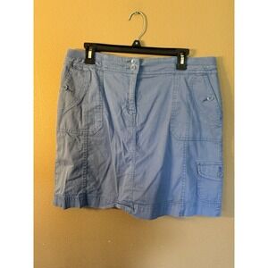 Women's Karen Scott Blue Skort Size 12 Skirt With Shorts Under With Pockets